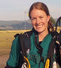 Natalie Pitts enjoys skydiving as well as crustacean research.